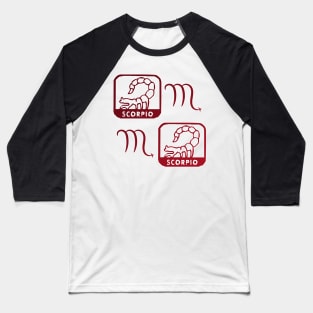 Scorpio Birth Sign - Maroon Baseball T-Shirt